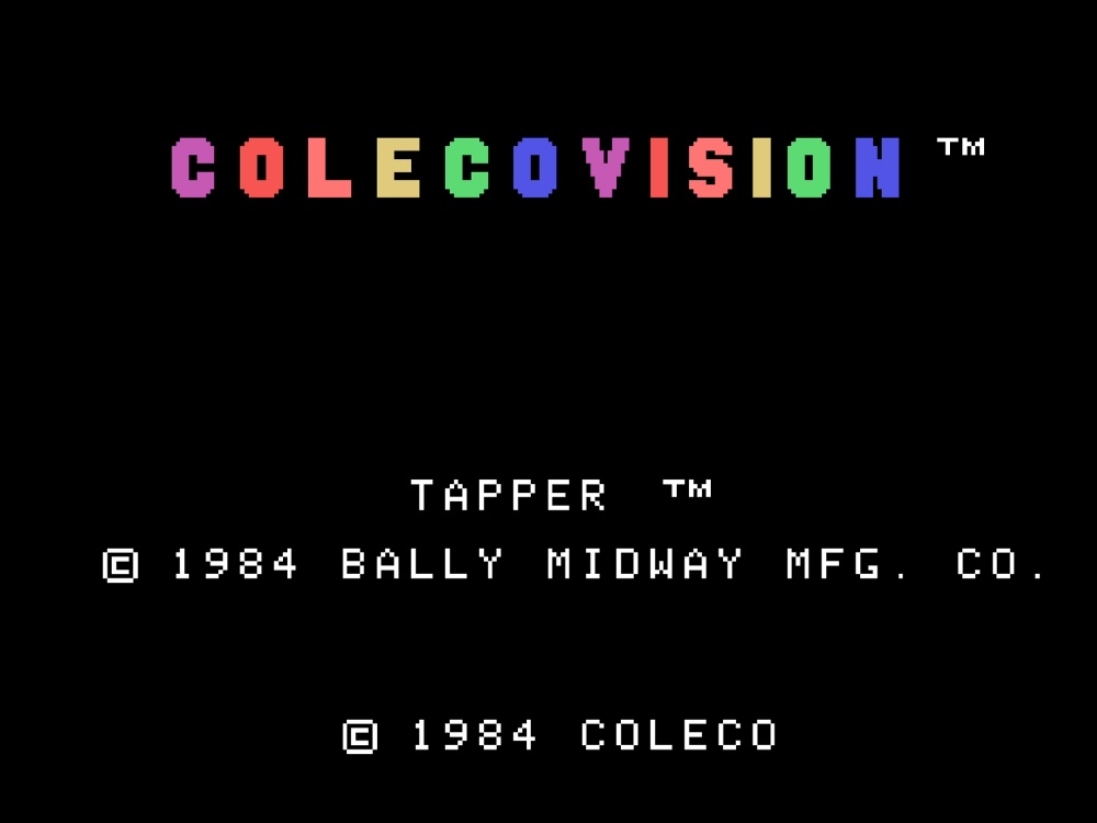 Title Screen of Root Beer Tapper for Colecovision